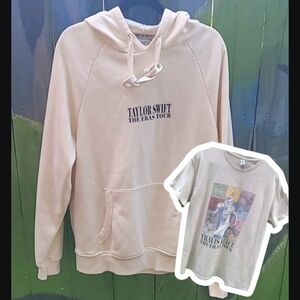 The Eras Tour Taylor Swift Hoodie And Travis Kelce Eras Tour TShirt 2 Piece Set